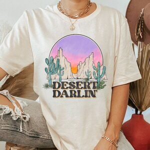 Desert Darlin' Graphic Tee | Women's Western Boho Cactus Sunset Retro T-Shirt